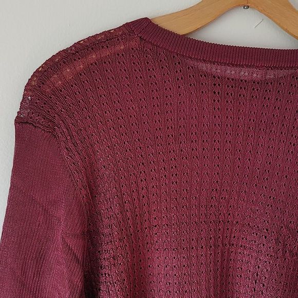 NWT! Free People H20 Crew Pullover Garnet Stretch Size Large - Picture 3 of 6